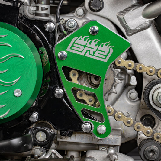 FLAMES SPROCKET GUARD - GREEN - KLX110L