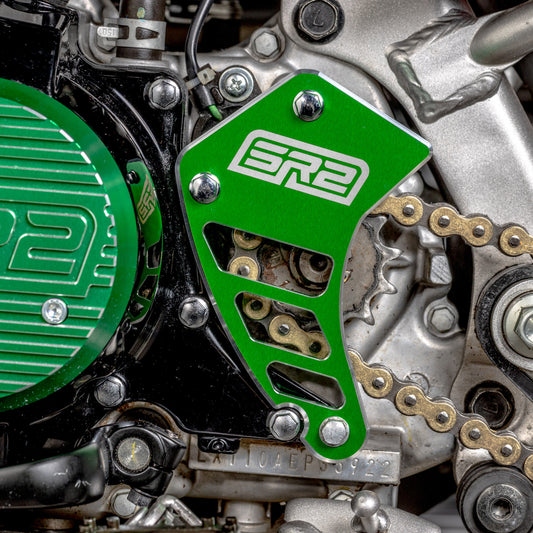 SR2 SPROCKET GUARD - GREEN - KLX110L