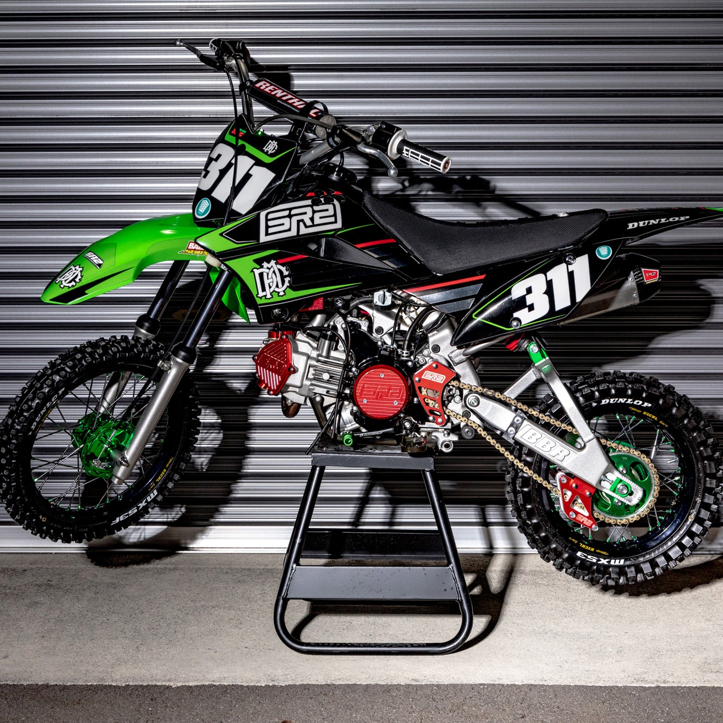 SR2 ENGINE SIDE COVER - RED - KLX110L