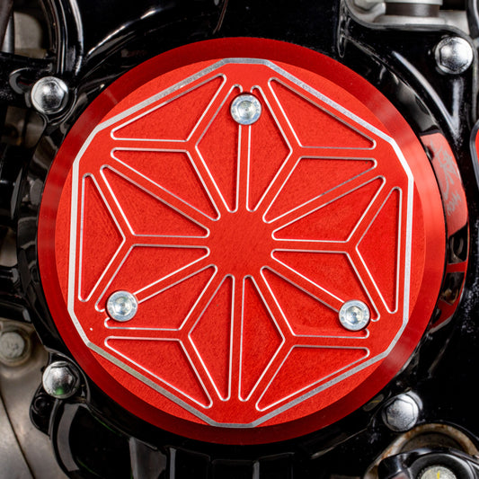 MACH ENGINE SIDE COVER - RED - KLX110L