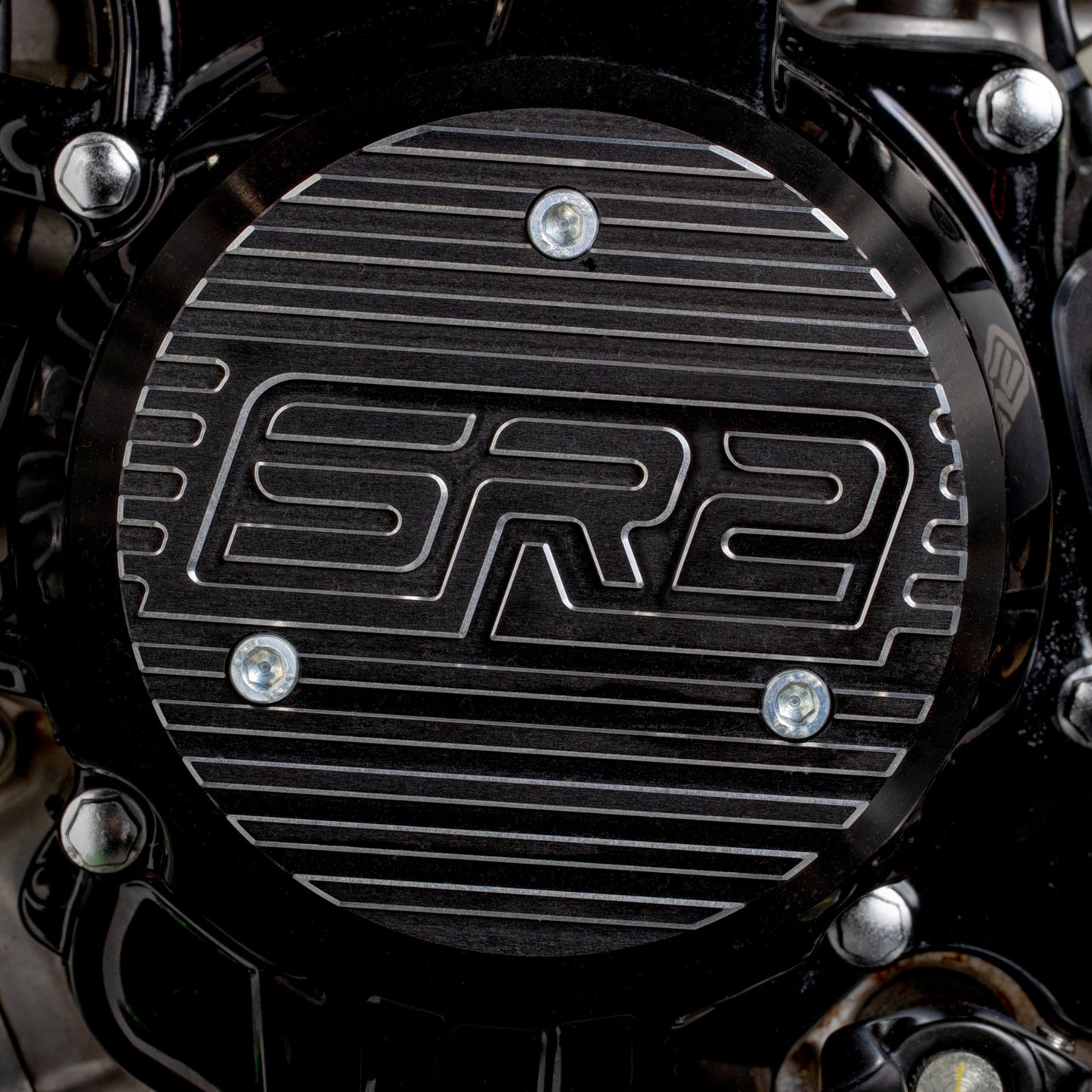 SR2 ENGINE SIDE COVER -  BLACK - KLX110L