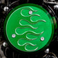 FLAMES ENGINE SIDE COVER - GREEN - KLX110L